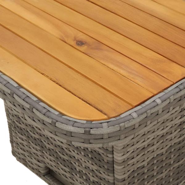 ARDEBO.de - 4-tlg. Garten-Essgruppe mit Kissen Grau Poly Rattan