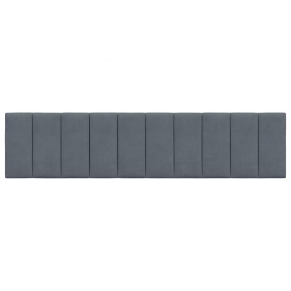 Kopfteil-Kissen Dunkelgrau 200 cm Samt