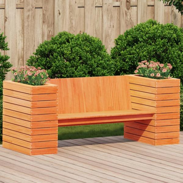 ARDEBO.de - Gartenbank mit Pflanzkübeln Braun 167,5x60x65 cm Kiefernholz