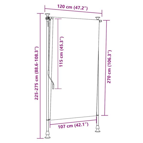 Außenrollo 120 x 270 cm Anthrazit 