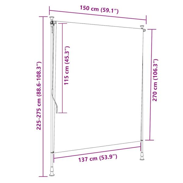 Außenrollo 150 x 270 cm Creme