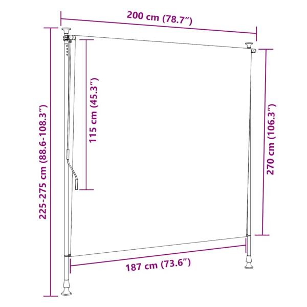 Außenrollo 200 x 270 cm Anthrazit 