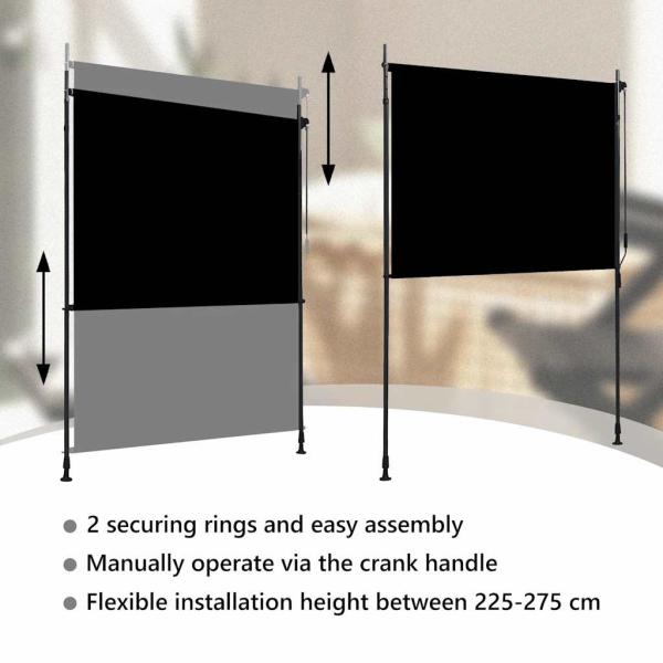 Außenrollo 200 x 270 cm Anthrazit 