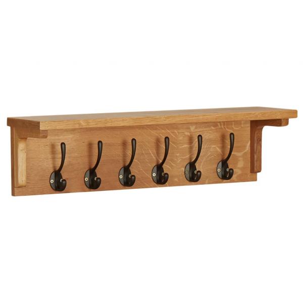 ARDEBO.de - Wandgarderobe 60x16x16 cm Massivholz Eiche