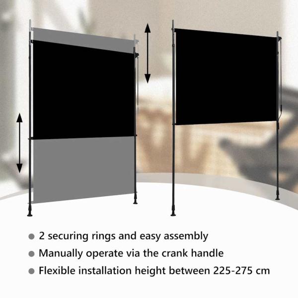 Außenrollo 150 x 270 cm Anthrazit 