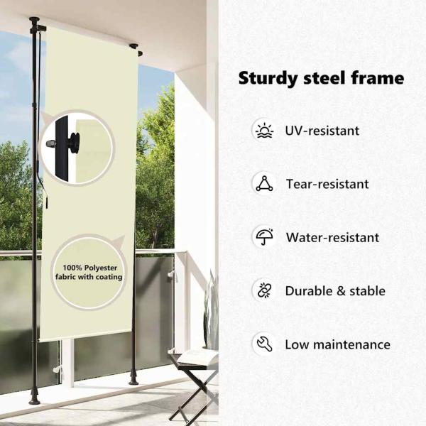 Außenrollo 120 x 270 cm Creme