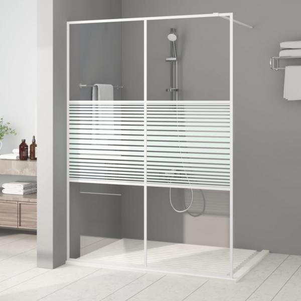 ARDEBO.de - Duschwand für Begehbare Dusche Weiß 140x195 cm ESG-Klarglas