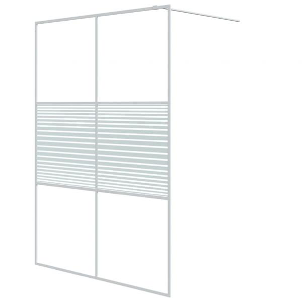Duschwand für Begehbare Dusche Weiß 140x195 cm ESG-Klarglas
