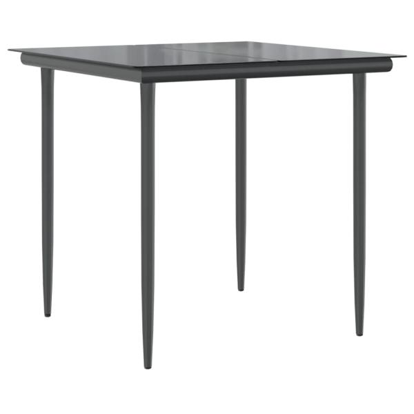 3-tlg. Garten-Essgruppe mit Kissen Schwarz Poly Rattan