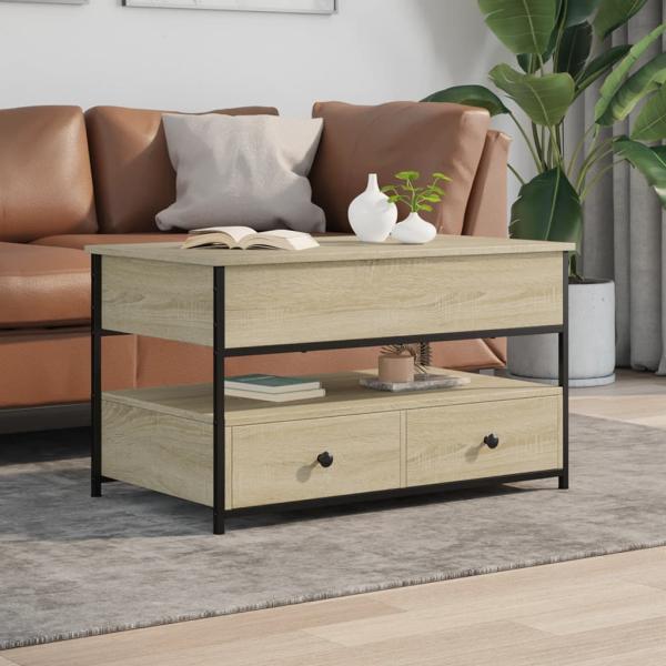 Couchtisch Sonoma-Eiche 85x50x50 cm Holzwerkstoff und Metall