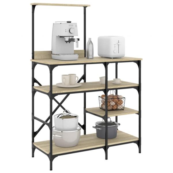 ARDEBO.de - Bäckerregal Sonoma-Eiche 90x40x132 cm Holzwerkstoff und Metall