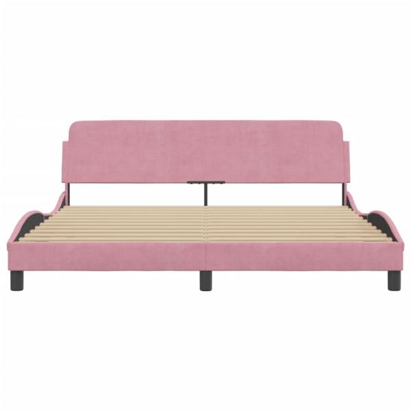 Bettgestell mit Kopfteil Rosa 180x200 cm Samt