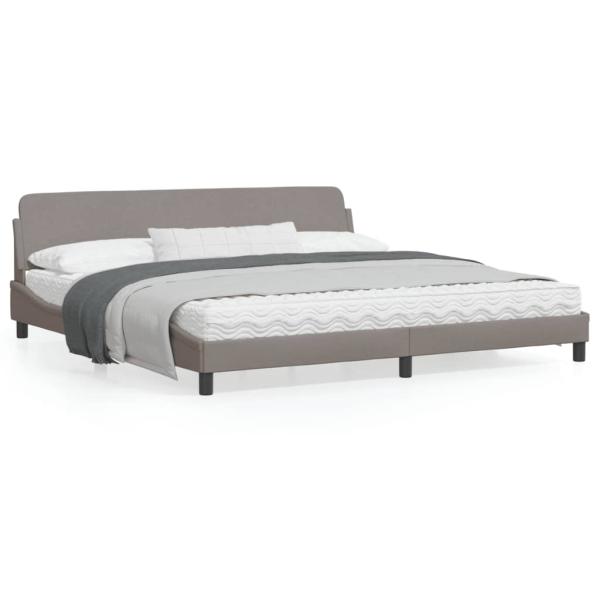 ARDEBO.de - Bettgestell mit Kopfteil Taupe 200x200 cm Stoff