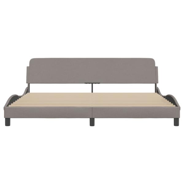 Bettgestell mit Kopfteil Taupe 200x200 cm Stoff