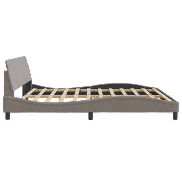 Bettgestell mit Kopfteil Taupe 200x200 cm Stoff