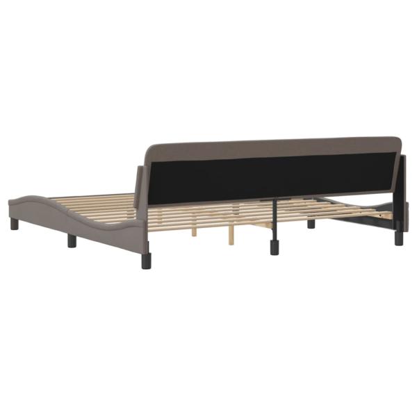 Bettgestell mit Kopfteil Taupe 200x200 cm Stoff