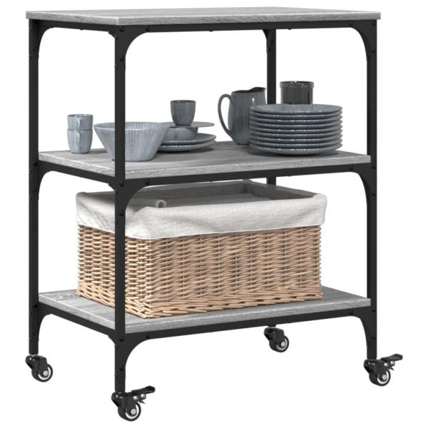 Küchenwagen Grau Sonoma 60x41x76 cm Holzwerkstoff