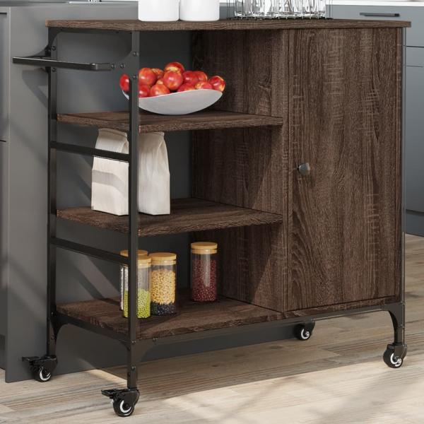 ARDEBO.de - Küchenwagen Braun Eichen-Optik 87,5x38,5x84,5 cm Holzwerkstoff