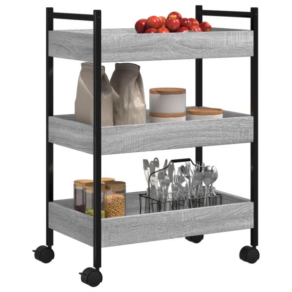 Küchenwagen Grau Sonoma 50x30x70 cm Holzwerkstoff