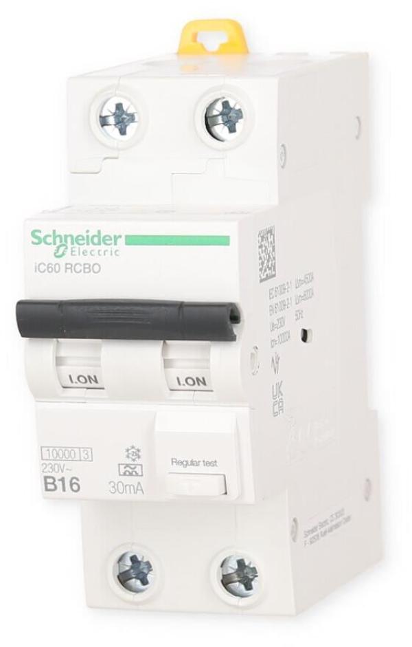 Schneider Electric Acti9 iC60 FI/LS-Schalter, 2P, 16A, B-Char., 30mA, Typ A (A9D37216)