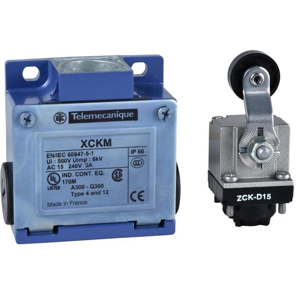 ARDEBO.de Schneider Electric Positionsschalter Rollenhebel Kunststoffrolle, 1Ö+1S Sprungfeder Pg11 (XCKM115)