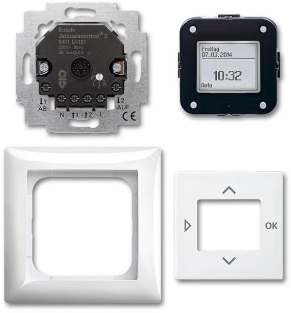 ARDEBO.de Busch-Jaeger 6411 UJ-914-101 Jalousie-Komfort-Timer, Komplettset, Busch-balance Si, alpinweiß (2CKA006410A0407)
