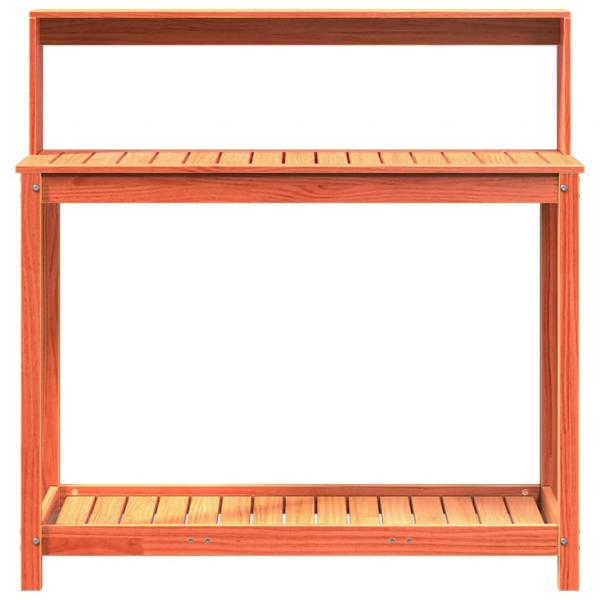 Pflanztisch mit Ablagen Braun 108x50x109,5 cm Massivholz Kiefer