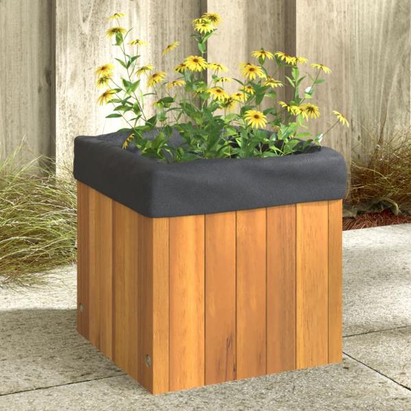 ARDEBO.de - Pflanzkübel 25x25x25 cm Massivholz Akazie