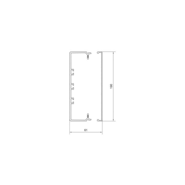 Hager FB6019007030 Leitungsführungskanal mit Geräte/Trennwandeinbauoption PVC FB 60x190mm steingrau