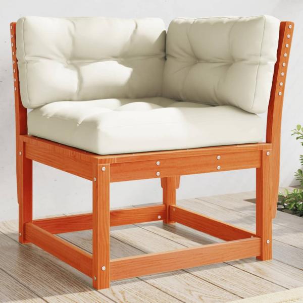 ARDEBO.de - Garten-Ecksofa mit Kissen Wachsbraun Massivholz Kiefer