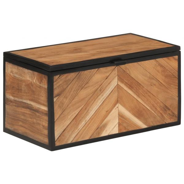 Truhe 60x30x30 cm Massivholz Akazie und Eisen