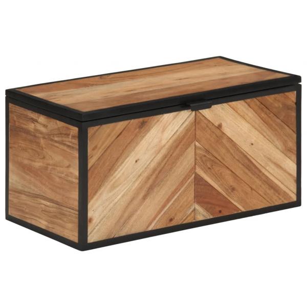 Truhe 60x30x30 cm Massivholz Akazie und Eisen