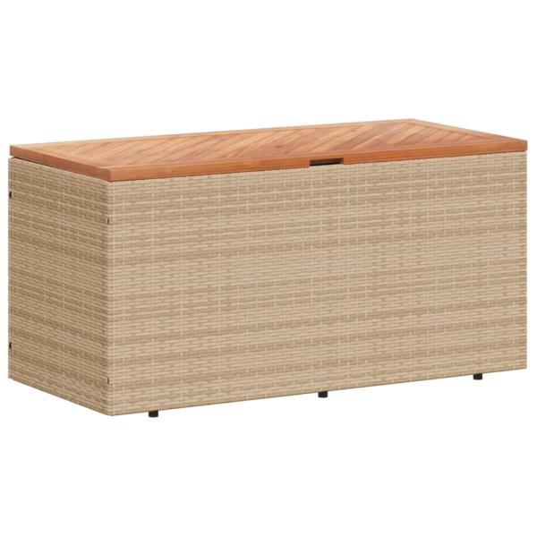 ARDEBO.de - Gartentruhe Beige 110x50x54 cm Poly Rattan Akazienholz