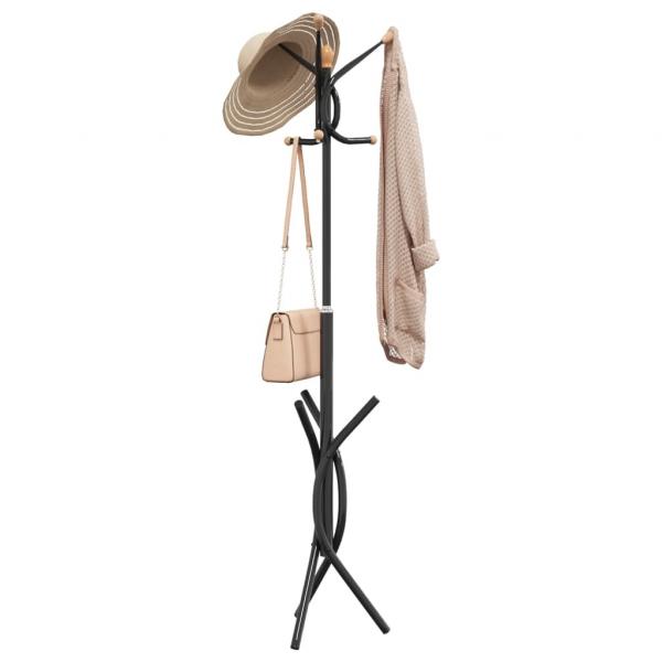 ARDEBO.de - Garderobenständer Schwarz 176 cm Pulverbeschichtetes Eisen