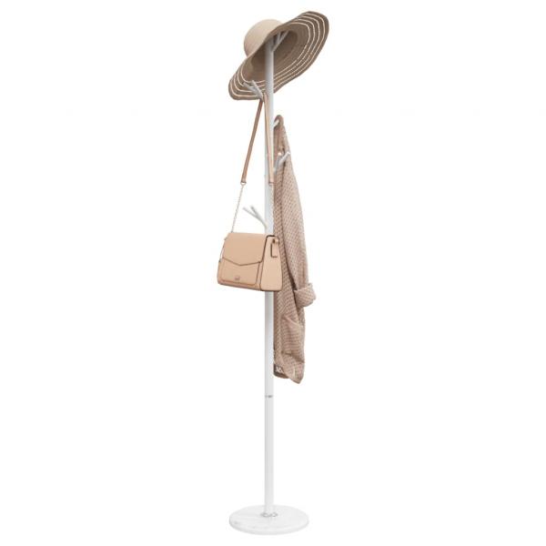 ARDEBO.de - Garderobenständer Weiß 175 cm Pulverbeschichtetes Eisen