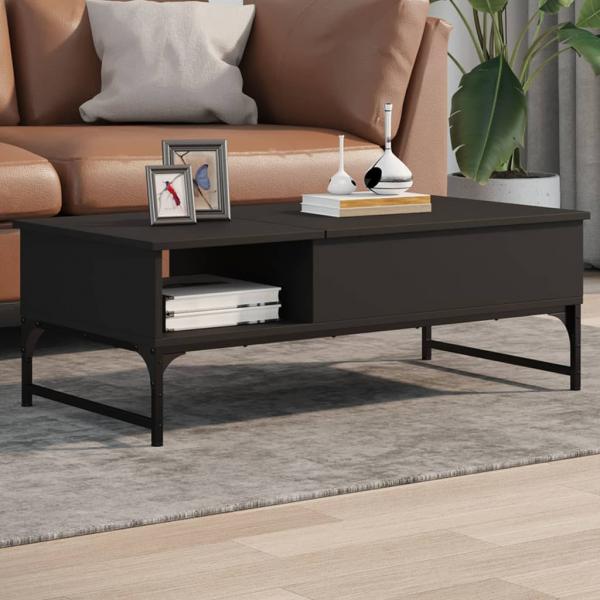 ARDEBO.de - Couchtisch Schwarz 100x50x35 cm Holzwerkstoff und Metall