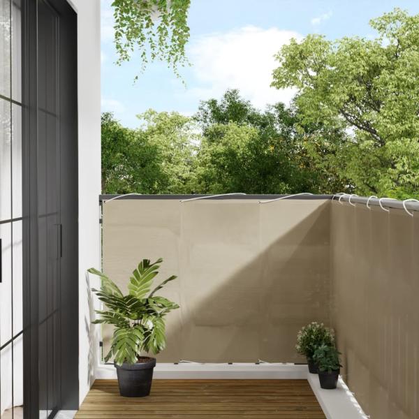 ARDEBO.de - Balkon-Sichtschutz Beige 120x1000 cm 100 % Polyester-Oxford