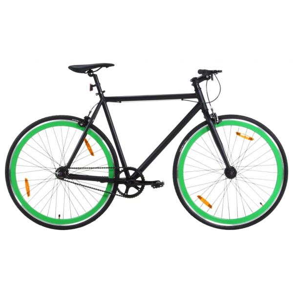 ARDEBO.de - Fahrrad mit Festem Gang Schwarz und Grün 700c 59 cm