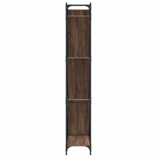 Bücherregal Braun Eichen-Optik 79x30x180cm Holzwerkstoff Metall