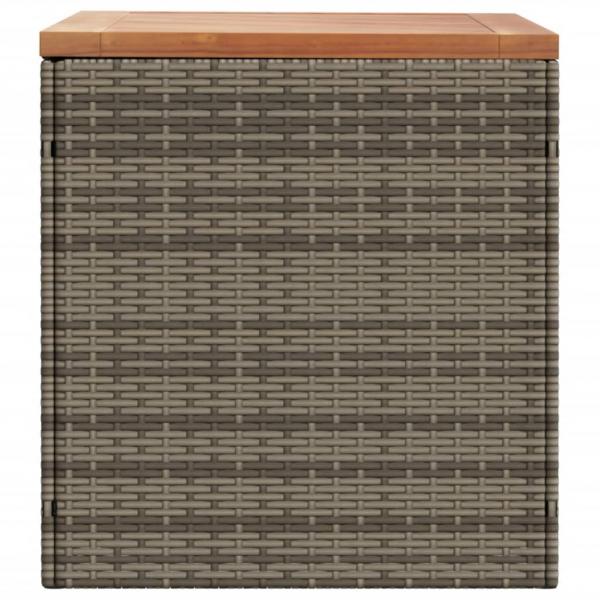 Gartentruhe Grau 110x50x54 cm Poly Rattan Akazienholz