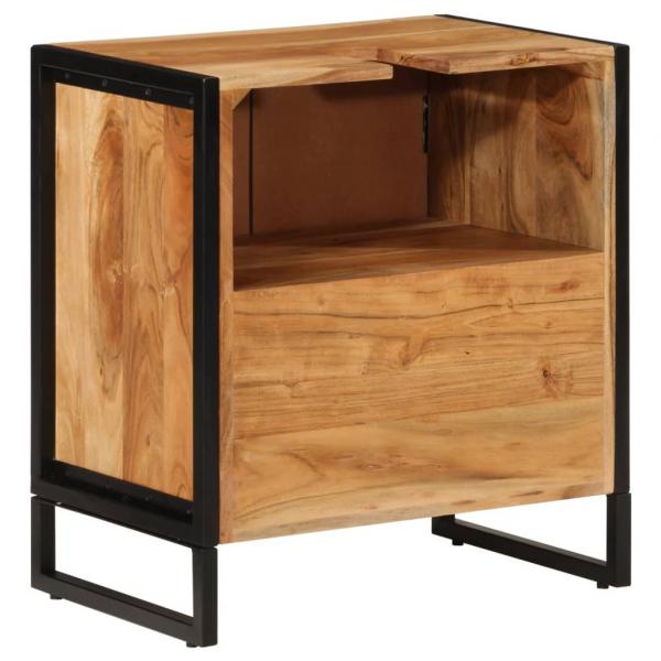 Badschrank 55x35x60 cm Massivholz Akazie und Eisen