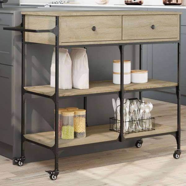 ARDEBO.de - Küchenwagen Sonoma-Eiche 105x42x95 cm Holzwerkstoff