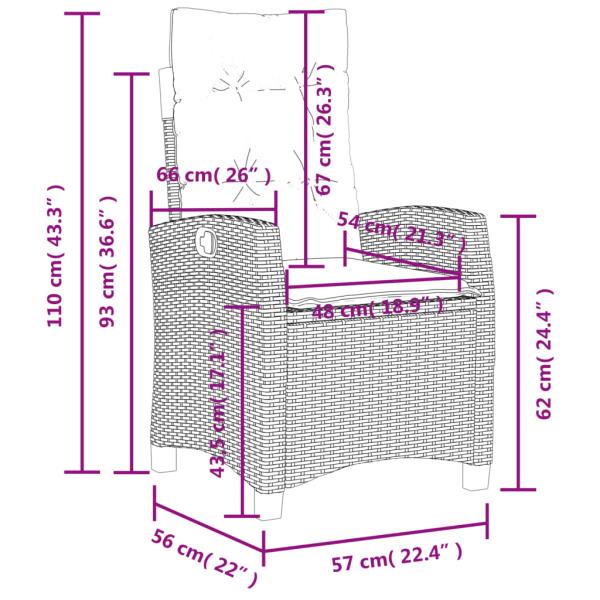 4-tlg. Garten-Essgruppe mit Kissen Schwarz Poly Rattan
