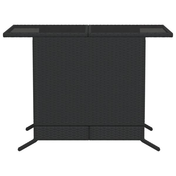 3-tlg. Bistro-Set mit Kissen Schwarz Poly Rattan