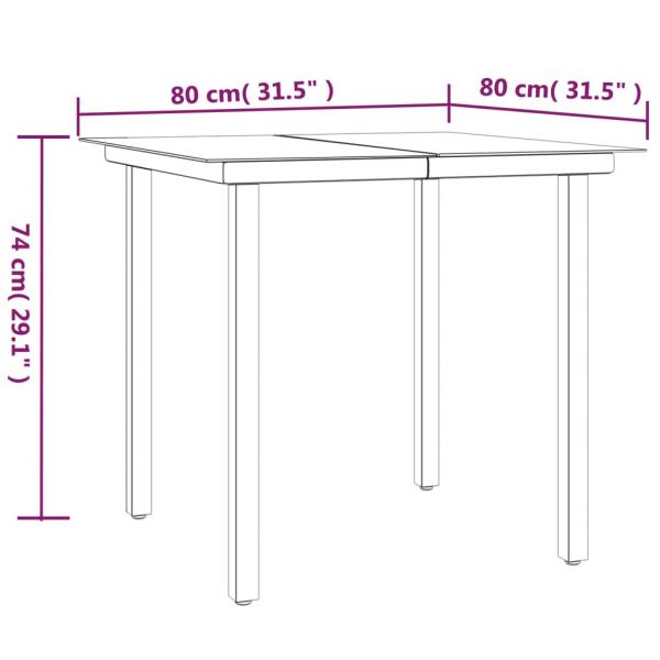 3-tlg. Garten-Essgruppe mit Kissen Schwarz Poly Rattan