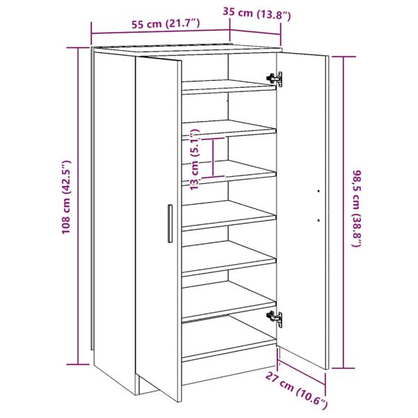 Schuhschrank mit 7 Fächern Eiche-Optik