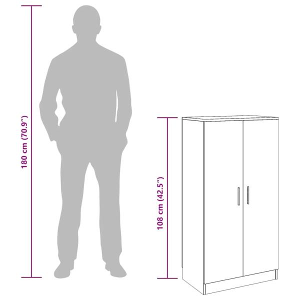 Schuhschrank mit 7 Fächern Eiche-Optik