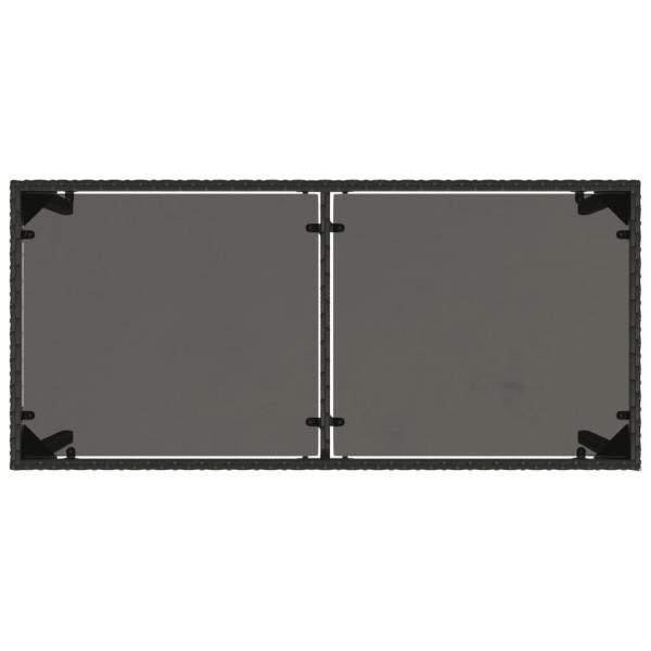 5-tlg. Garten-Essgruppe mit Kissen Schwarz Poly Rattan