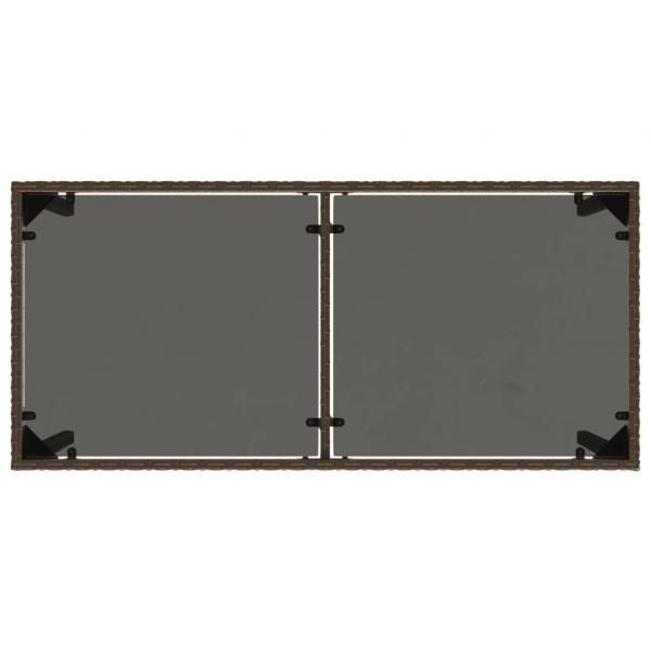 5-tlg. Garten-Essgruppe mit Kissen Braun Poly Rattan