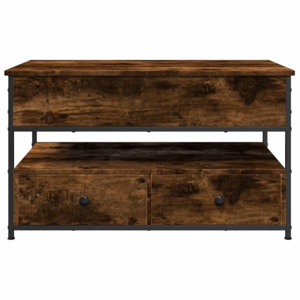 Couchtisch Räuchereiche 85x50x50 cm Holzwerkstoff und Metall
